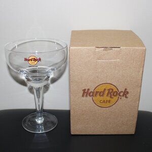 3/$77❤️unused vintage Hard Rock Cafe Singapore Clear Margarita Glass 7" tall